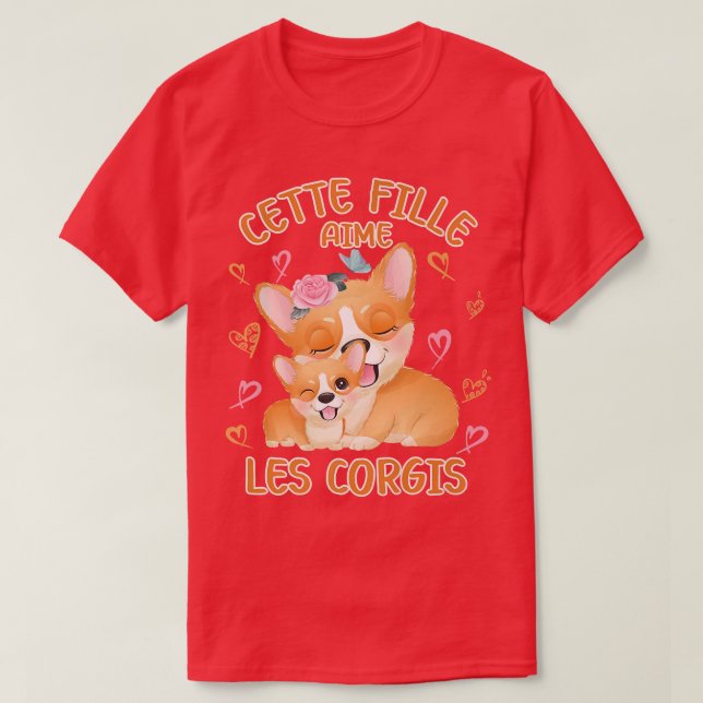 Corgi Love Mom Dog And Baby Youth-524 T-Shirt (Design Front)