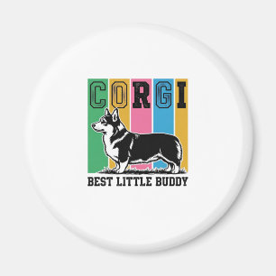Corgi Love Shirt Vintage Engraving Dog Silhouette_ Magnet