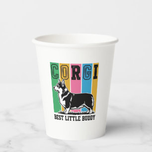 Corgi Love Shirt Vintage Engraving Dog Silhouette_ Paper Cups