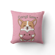 Corgi Love Throw Pillow
