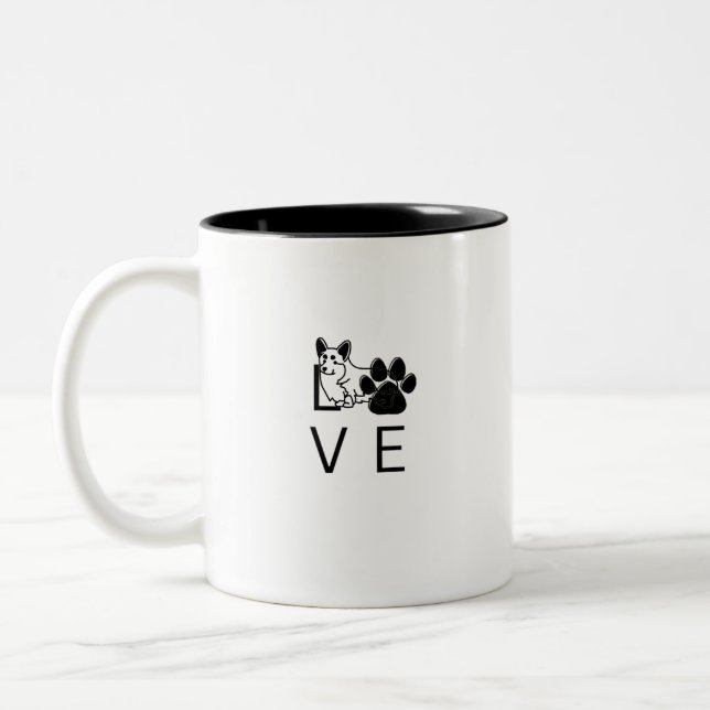 CORGI LOVE Two-Tone COFFEE MUG (Left)