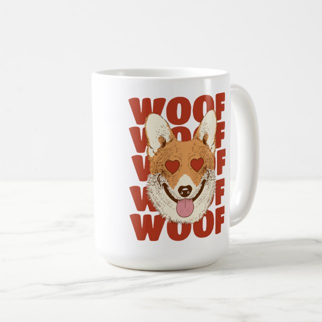CORGI LOVE woof Coffee Mug (Front Right)