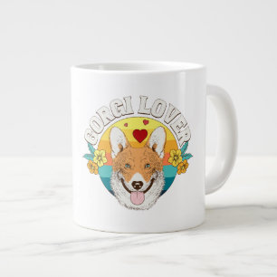 CORGI LOVER rainbow Large Coffee Mug