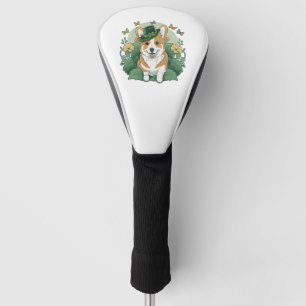 Corgi Lover Shamrock Happy St Patricks Day Golf Head Cover