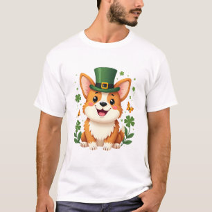 Corgi Lover Shamrock Happy St Patricks Day T-Shirt