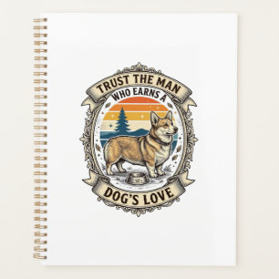 Corgi Lover Shirt Vintage Dog Dad Engraving Design Planner
