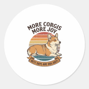 Corgi Lover Shirt Vintage Engraving Dog Quote Desi Classic Round Sticker
