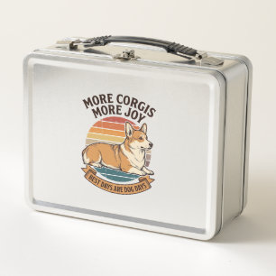 Corgi Lover Shirt Vintage Engraving Dog Quote Desi Metal Lunch Box