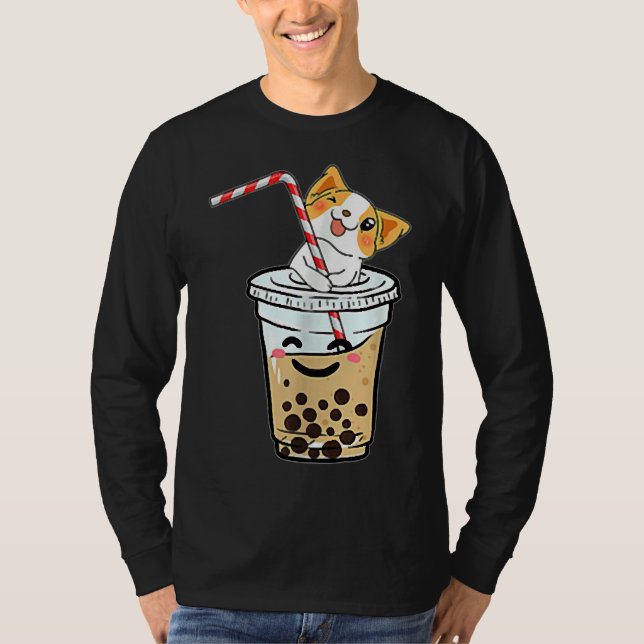 Corgi Loves Bubble Tea T-Shirt (Front)
