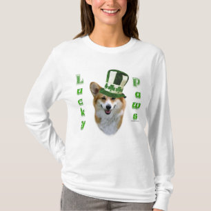 Corgi Lucky Paws; Corgi St Patrick's Day gift T-Shirt