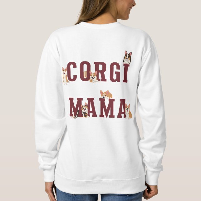 Corgi Mama Aesthetic Typography Cosy Sweatshirt (Back)