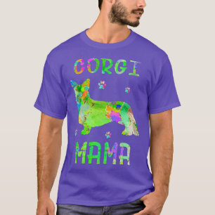 Corgi Mama Colourful Dog Mum Lover  T-Shirt