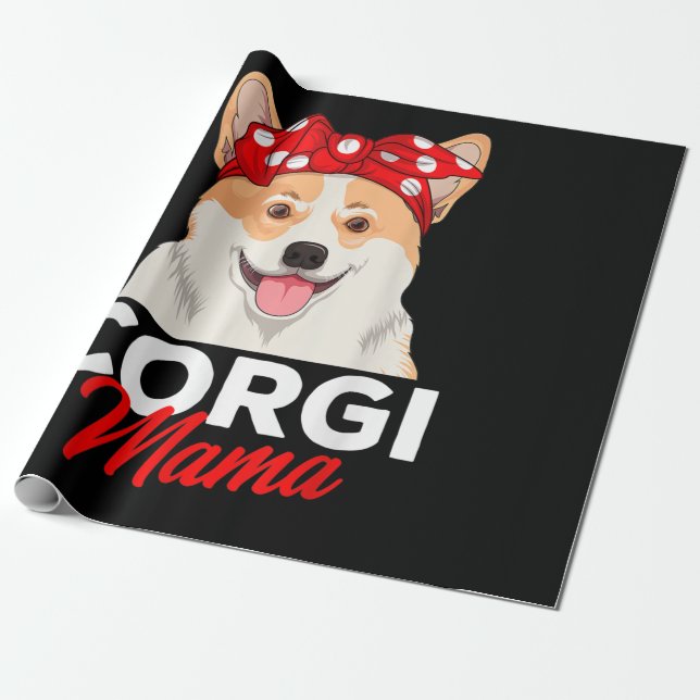 Corgi Mama Cute Corgi Dog Wrapping Paper (Unrolled)