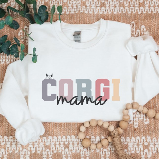 Corgi Mama Dog Retro College Style Personalised Sweatshirt (Creator Uploaded)
