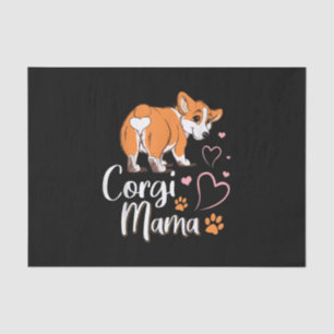Corgi Mama Heart Paw Sign Tissue Paper