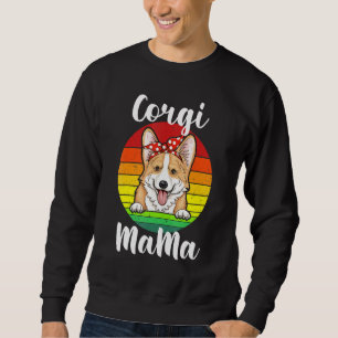 Corgi Mama Mum Red Polka Retro Rainbow Dog Lover Sweatshirt