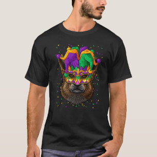 Corgi Mardi Gras Dog Face Carnival Jester Festival T-Shirt
