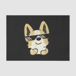 Corgi Meme Pixel Sunglasses Cute Dog Tissue Paper