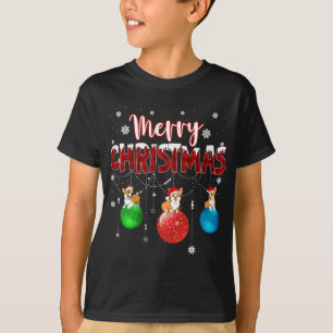 Corgi Merry Christmas Cute Plaid Leopard Corgi Dog T-Shirt