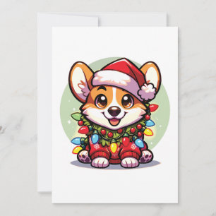 Corgi Merry Christmas Winter Animals Cute Corgis  Holiday Card