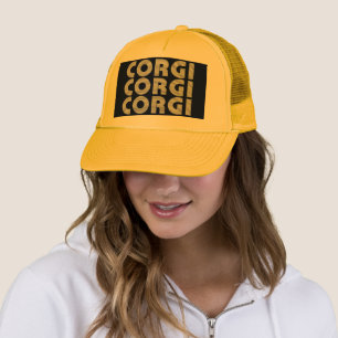 Corgi Modern White Text Trucker Hat