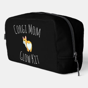 'Corgi Mom Glow Kit' Black And White Playful Cute  Dopp Kit