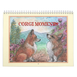 Corgi Moments Wall Calendar – Whimsical Dog Art