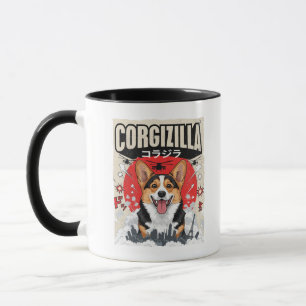 Corgi Monster King of Cities Retro Japanese Style Mug