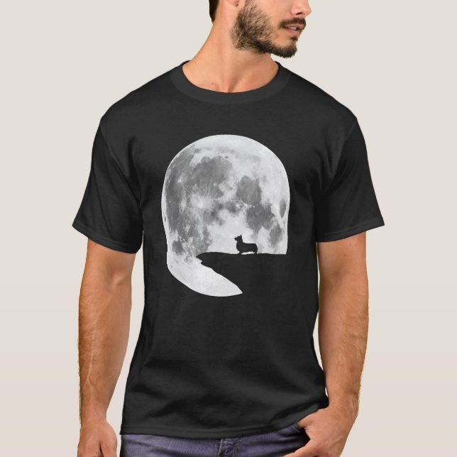 Corgi Moon Dog Breed Halloween Tee (Front)
