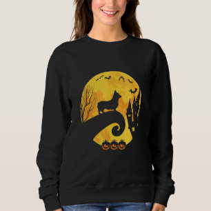Corgi Moon Silhouette Funny Halloween Scary Costum Sweatshirt