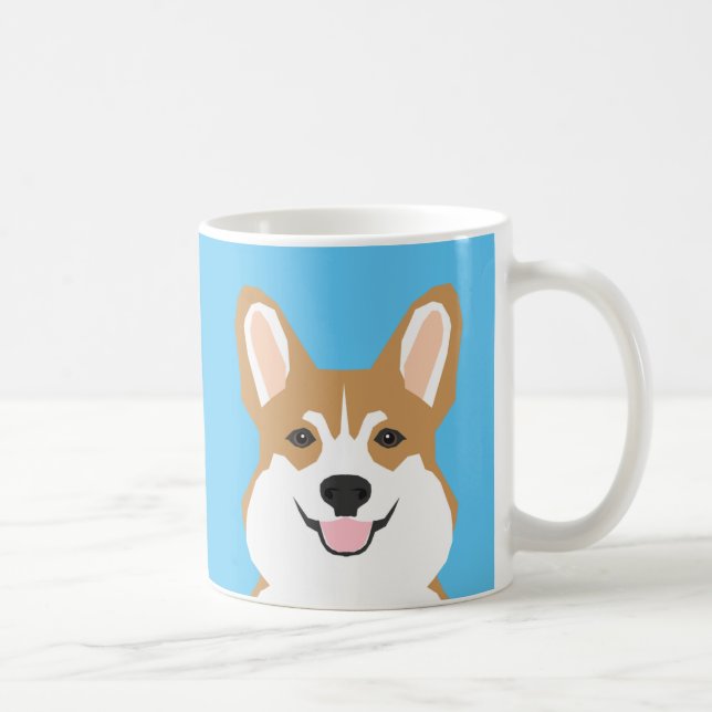 Corgi Mug - Aqua Turquoise Corgi Mug (Right)