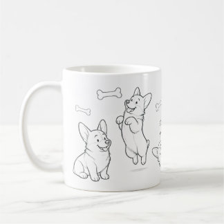 Corgi Mug Cute Hand Drawn Dog Coffee Mug