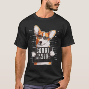 Corgi Mugshot Dog   T-Shirt