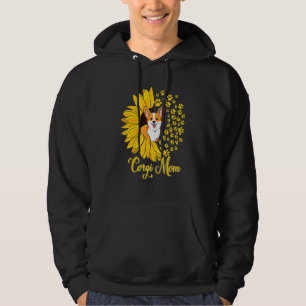 Corgi Mum Cute Corgi Dog Sunflower Happy Mother's Hoodie