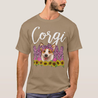 Corgi Mum Cute Leopard Mother's Day Best Corgi Dog T-Shirt