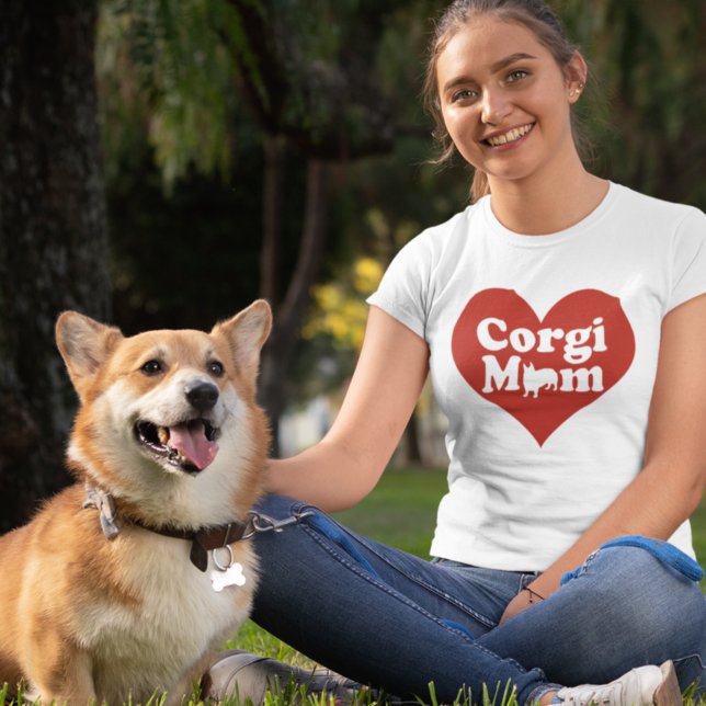 Corgi Mum Cute Red Heart T-Shirt (Creator Uploaded)