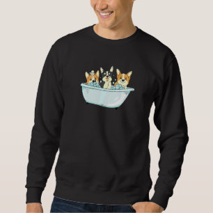Corgi Mum Dad Crazy Dog Cute Bubble Bath Tub Sweatshirt