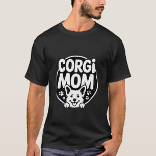 Corgi Mum Dog Lover Paw Print T-Shirt