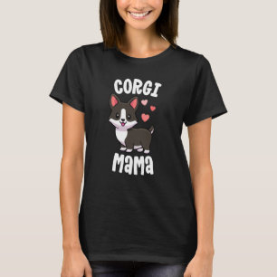 Corgi Mum For Women Dog Mama Black Brindle Corgi T-Shirt