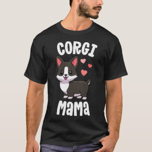 Corgi Mum For Women Dog Mama Black Brindle Corgi T-Shirt