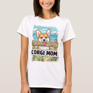 Corgi Mum Peeking T-Shirt
