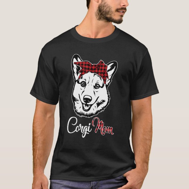 Corgi Mum Red Plain Bufallo T-Shirt (Front)