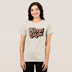 Corgi Mum Retro Typography Tri-Blend Shirt
