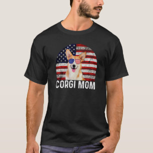Corgi Mum Retro Usa 4th Of July Sunglasses America T-Shirt
