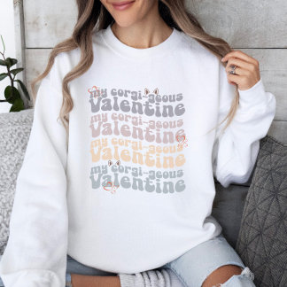 Corgi Mum Retro Valentine's Day Customisable Sweatshirt