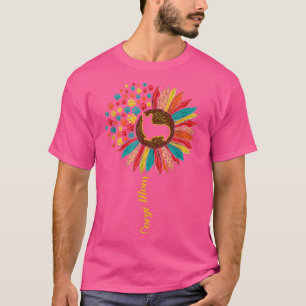 Corgi Mum Sunflower Dog Paw Lover Colourful  T-Shirt