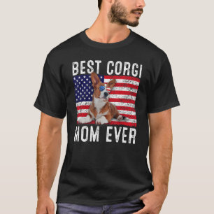 Corgi Mum Usa American Flag Corgi Dog Owner T-Shirt