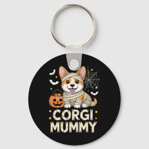 Corgi Mummy Funny Halloween Dog Lover Costume For Key Ring