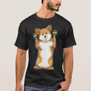 Corgi Musician Maracas Music T-Shirt