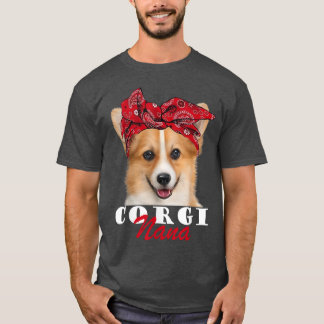 Corgi Nana Cute Corgi Dog Bandanna  T-Shirt